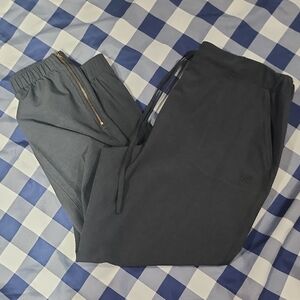 Albion Dark Gray Joggers with Gold Zipper